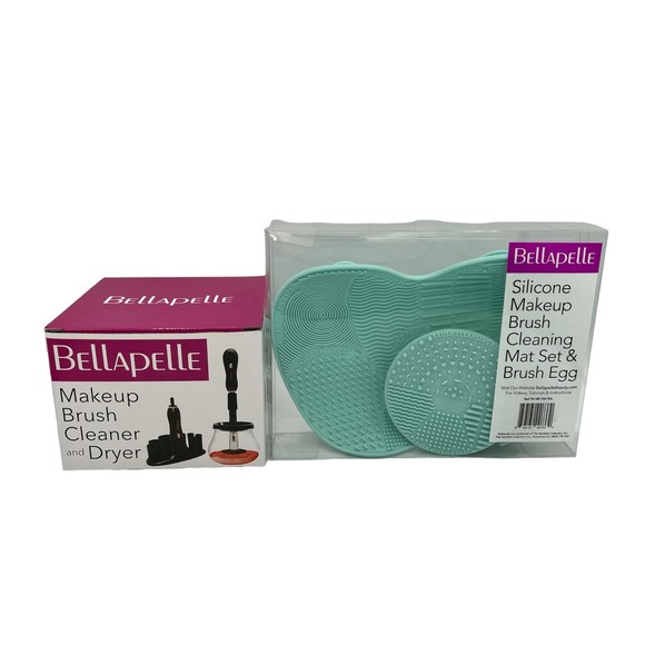 Makeup Brush Cleaner & Dryer Silicone Makeup Brush Cleaning Mat Set & Brush Egg - Picture 1 of 4
